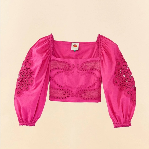FARM Rio Pink Embroidered Blouse - Picture 5 of 9